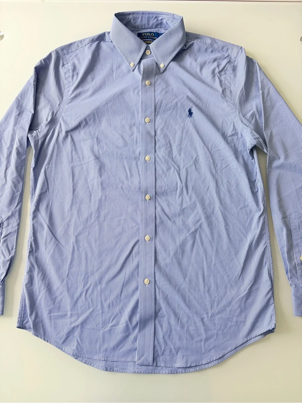 Polo by Ralph Lauren Light Blue Button-Down Dress Shirt Sz M